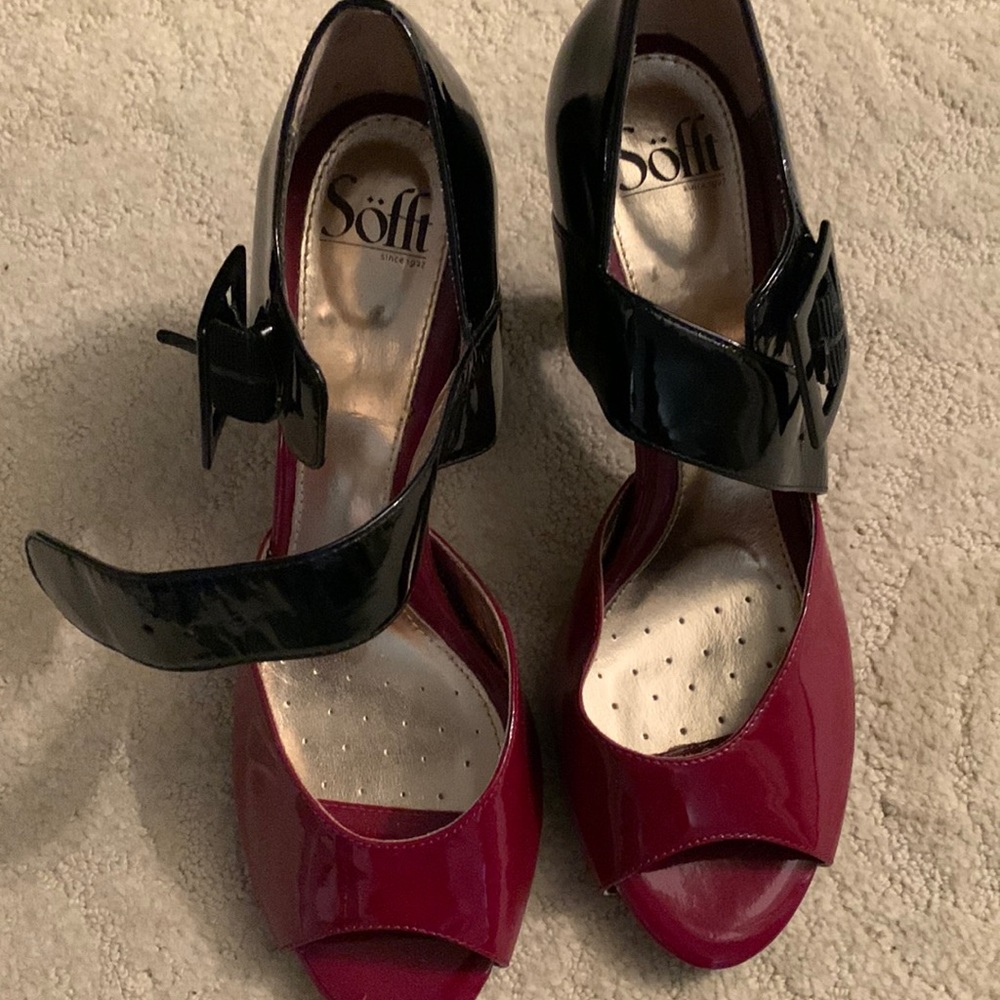 Black and burgundy shoes